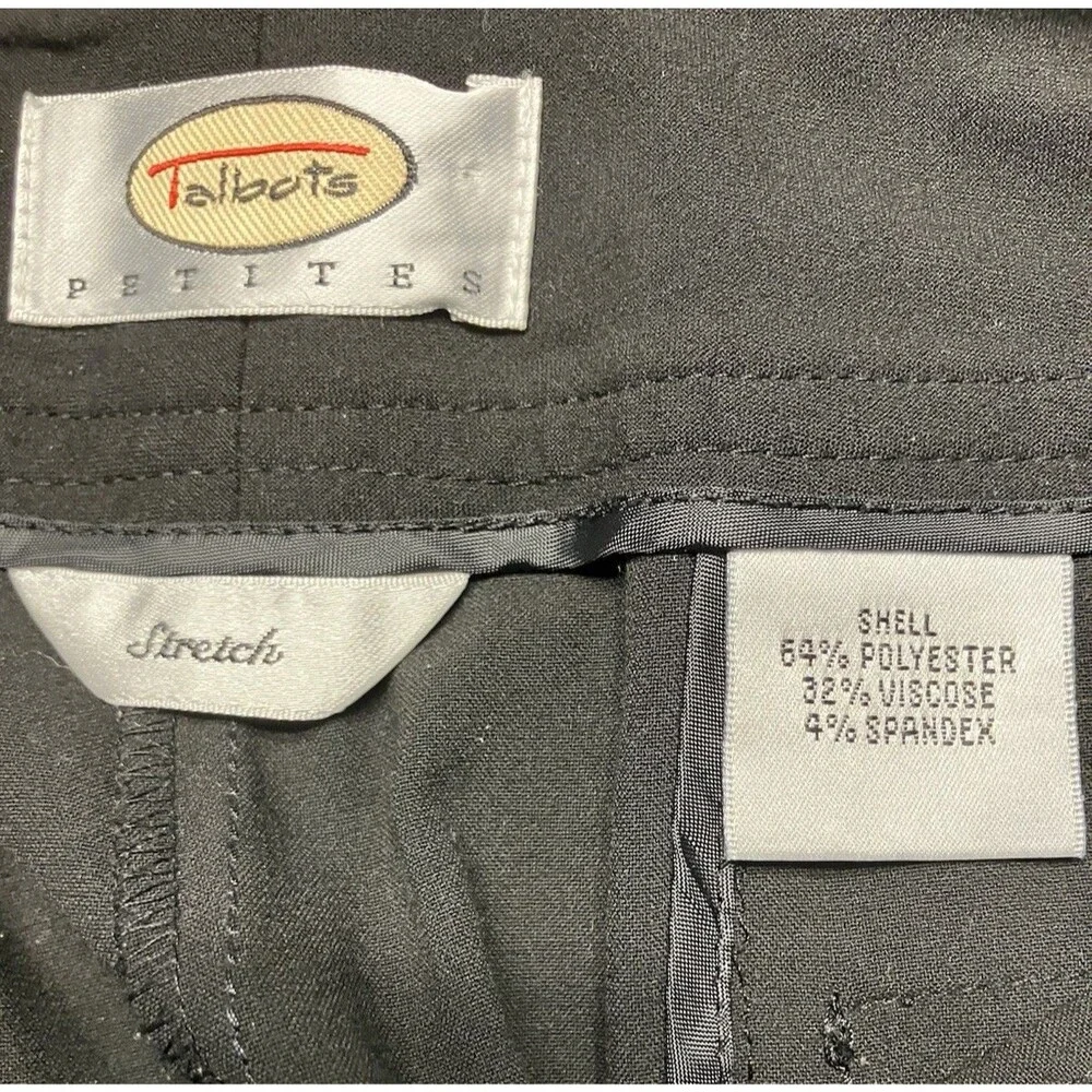 Talbots Petites Stretch Womens Black Dress Pants Size 4 - Picture 2 of 6